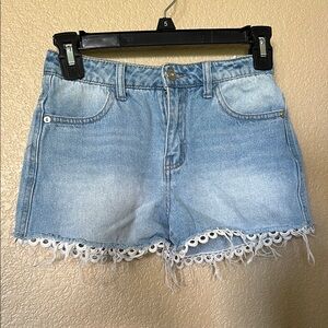 Guess  Lace Trim Denim Shorts